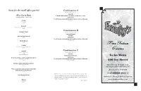 Franky's Takeout Menu