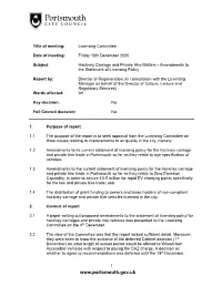 Hackney Carriage and Private Hire Matters - Amendments to the Statement of Licensing Policy