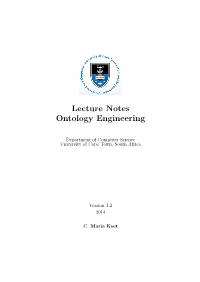 Lecture Notes Ontology Engineering