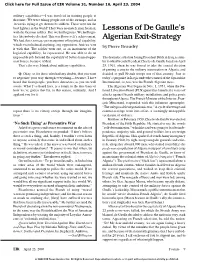 Lessons of De Gaulle's Algerian Exit Strategy