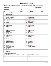 Nomination Form