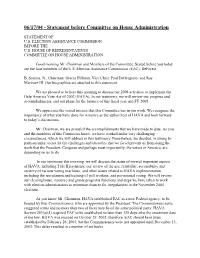 Statement Before Committee on House Administration