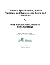 Technical Specifications, Special Provisions and Supplemental Terms and Conditions