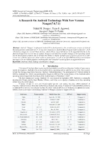 A Research on Android Technology with New Version Naugat(7.0,7.1)