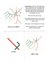 Charlie on the MBTA Instructions