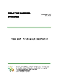 Coco Peat – Grading and Classification