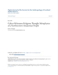 Cubeo Hehenawa Religious Thought. Metaphysics of a Northwestern Amazonian People Robin M