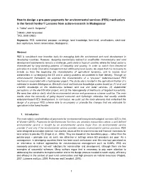 How to Design a Pro-Poor Payment for Environmental Service