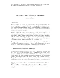 Languages and Power in China Arienne M