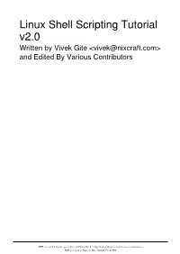 Linux Shell Scripting Tutorial V2.0