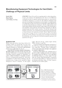 Manufacturing Equipment Technologies for Hard Disk's
