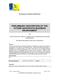 Preliminary Description of the Future Aerospace Business Environment