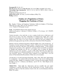 Studies of a Population of Stars: Mapping the Positions of Stars