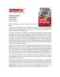 The World of Books End of Watch Stephen King by Richa Mohan ©