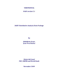 User Manual for Stata Package DASP