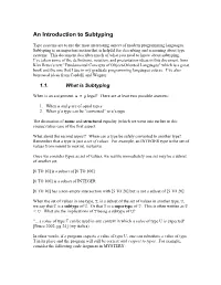 An Introduction to Subtyping