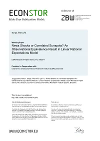An Observational Equivalence Result in Linear Rational Expectations Model