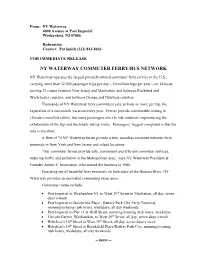 Ny Waterway Commuter Ferry/Bus Network