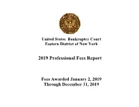 2019 Professional Fees Report