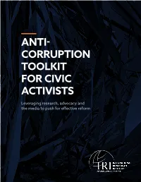 Anti- Corruption Toolkit for Civic Activists