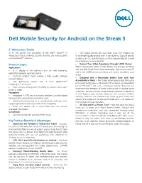 Dell Mobile Security for Android on the Streak 5