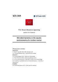 Microbial Dynamics in the Aquatic Environments of a Nuclear Reactor