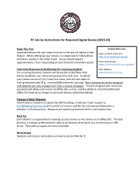 PC Set-Up Instructions for Required Digital Device (2019-20)