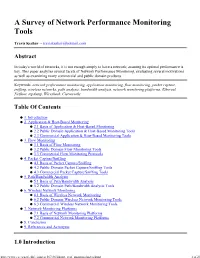A Survey of Network Performance Monitoring Tools