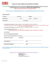 Change/Add Major Or Dual Major Form