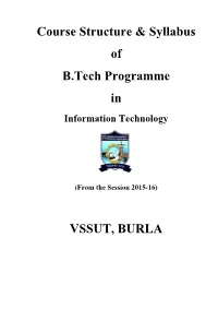 Course Structure & Syllabus of B.Tech Programme In