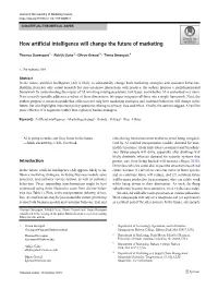 How Artificial Intelligence Will Change the Future of Marketing