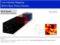 Line-Intensity Mapping (Bird’S-Eye) Theory Review