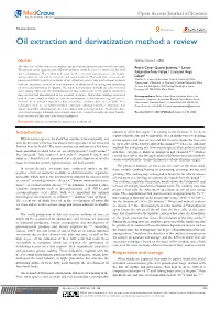 Oil Extraction and Derivatization Method: a Review