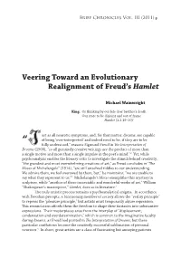 Veering Toward an Evolutionary Realignment of Freud's Hamlet