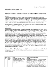E4. Catalogue of Historical Computer