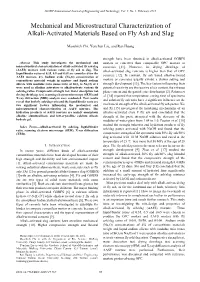 Mechanical and Microstructural Characterization of Alkali-Activated Materials Based on Fly Ash and Slag