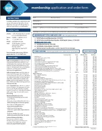 Membership Application and Order Form