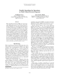 Parallel Algorithms for Operations on Multi-Valued Decision Diagrams