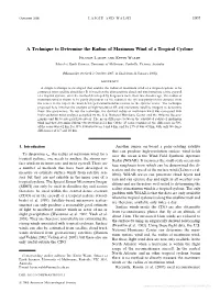 A Technique to Determine the Radius of Maximum Wind of a Tropical Cyclone