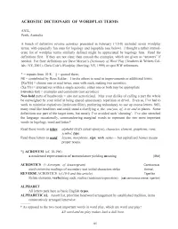 Acrostic Dictionary of Wordplay Terms