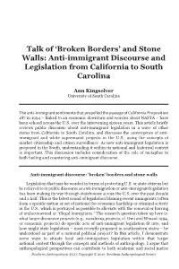 'Broken Borders' and Stone Walls