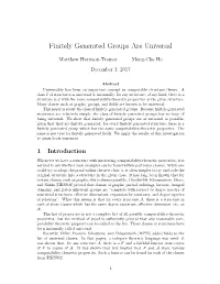 Finitely Generated Groups Are Universal