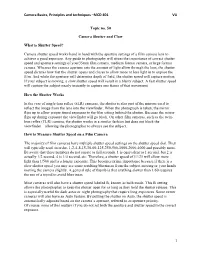 MCD 401 VU Topic No. 50 Camera Shutter and Claw What Is Shutter