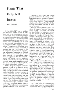 PLANTS THAT HELP KILL INSECTS 767 As 8 Percent of Anabasinc in Hybrids of Dichloridc, and Then Removing the Sol- A^ Glauca and A', Rustica