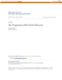 The Progression of the Field of Kinesics