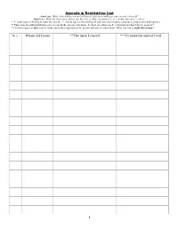1 Amends & Restitution List *+ Or