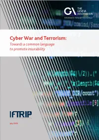 Cyber War and Terrorism: Towards a Common Language to Promote Insurability