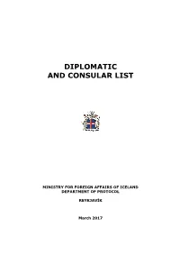 Diplomatic and Consular List