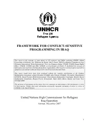 Framework for Conflict-Sensitive Programming in Iraq