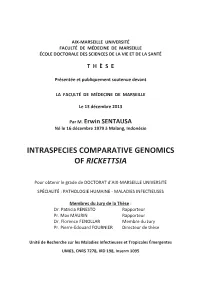 Intraspecies Comparative Genomics of Rickettsia
